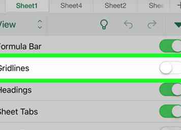 Cómo ocultar líneas de cuadrícula en Excel en iPhone o iPad 6 pasos