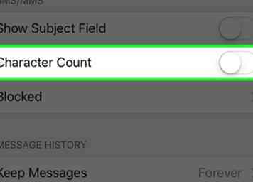 Sådan Skjul Tegn Count for Tekster på en iPhone 3 trin