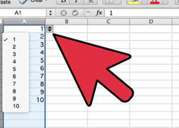 Sådan oprettes en drop down liste fra et udvalg af celler i Excel 2003