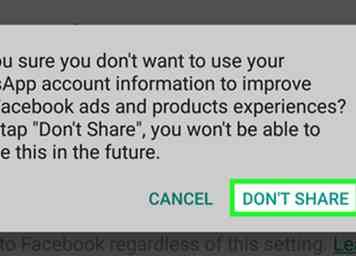 Cómo optar por no compartir la información de su cuenta con Facebook en WhatsApp en Android