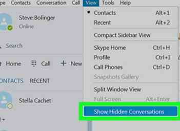 Comment masquer et afficher les conversations Skype sur PC ou Mac 9 étapes