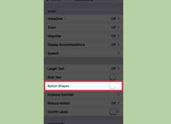 Comment mettre en évidence les boutons de menu sur un iPhone 5 étapes