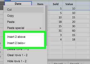 Comment insérer plusieurs lignes dans Google Sheets sur PC ou Mac 6 étapes