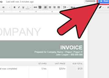 Comment créer une facture dans Google Docs 8 étapes (avec photos)