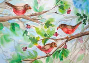 Comment peindre des oiseaux sur des branches de printemps en aquarelle