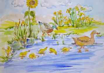 Comment peindre des canards d'affilée en aquarelle 13 étapes