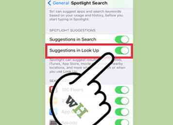 Cómo evitar las sugerencias del diccionario en Spotlight en un iPhone