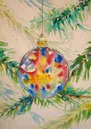 Cómo pintar una acuarela navideña de un adorno de cristal 14 pasos